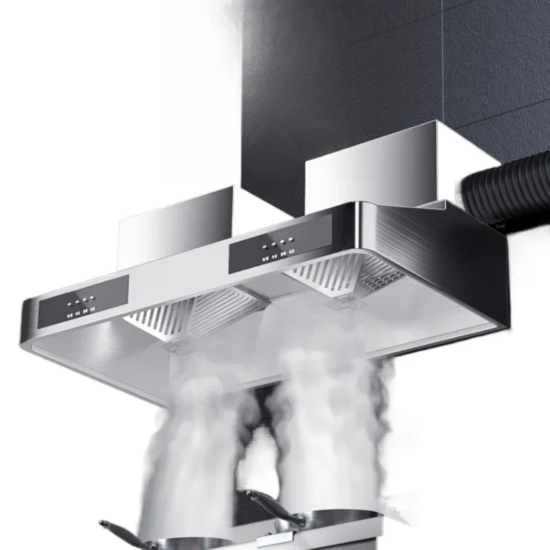 Commercial range hood large suction single and double stove cigarette machine with purification restaurant barbecue shop