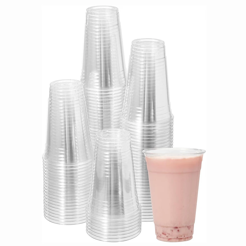 

50Pcs Clear Plastic Cups, 20oz Disposable Cocktail Juice Water Drinking Cups for Party Christmas Wedding Thanksgiving