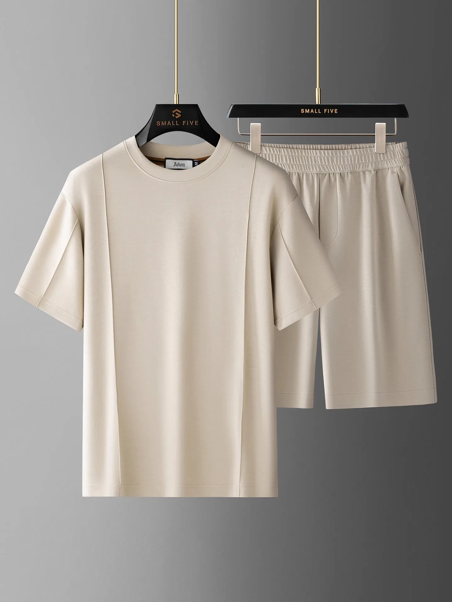 JSBD Summer High-End Lightweight Modal Cotton Short Sleeve and Shorts Two-Piece Men's Casual Sportswear Set