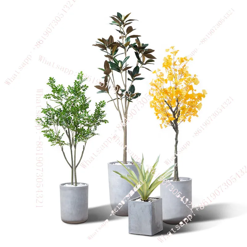 

Large artificial fake tree green plant potted gladiolus plant parts bonsai living room decoration
