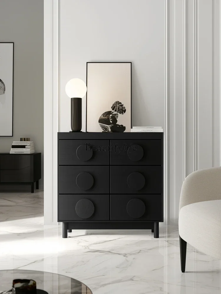 

2 yj15 Simple modern solid wood bedroom locker household living room entrance storage cabinet