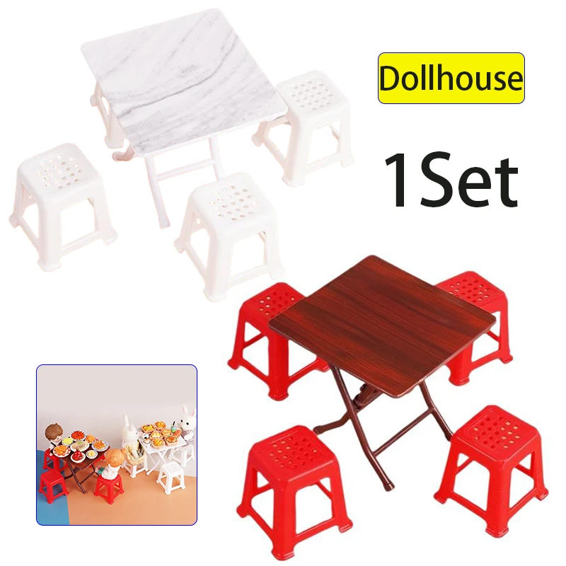 1/12 casa de bonecas simulação cadeiras mesa modelo conjunto casa de bonecas mini móveis decoração casa bonecas acessórios fingir jogar brinquedo
