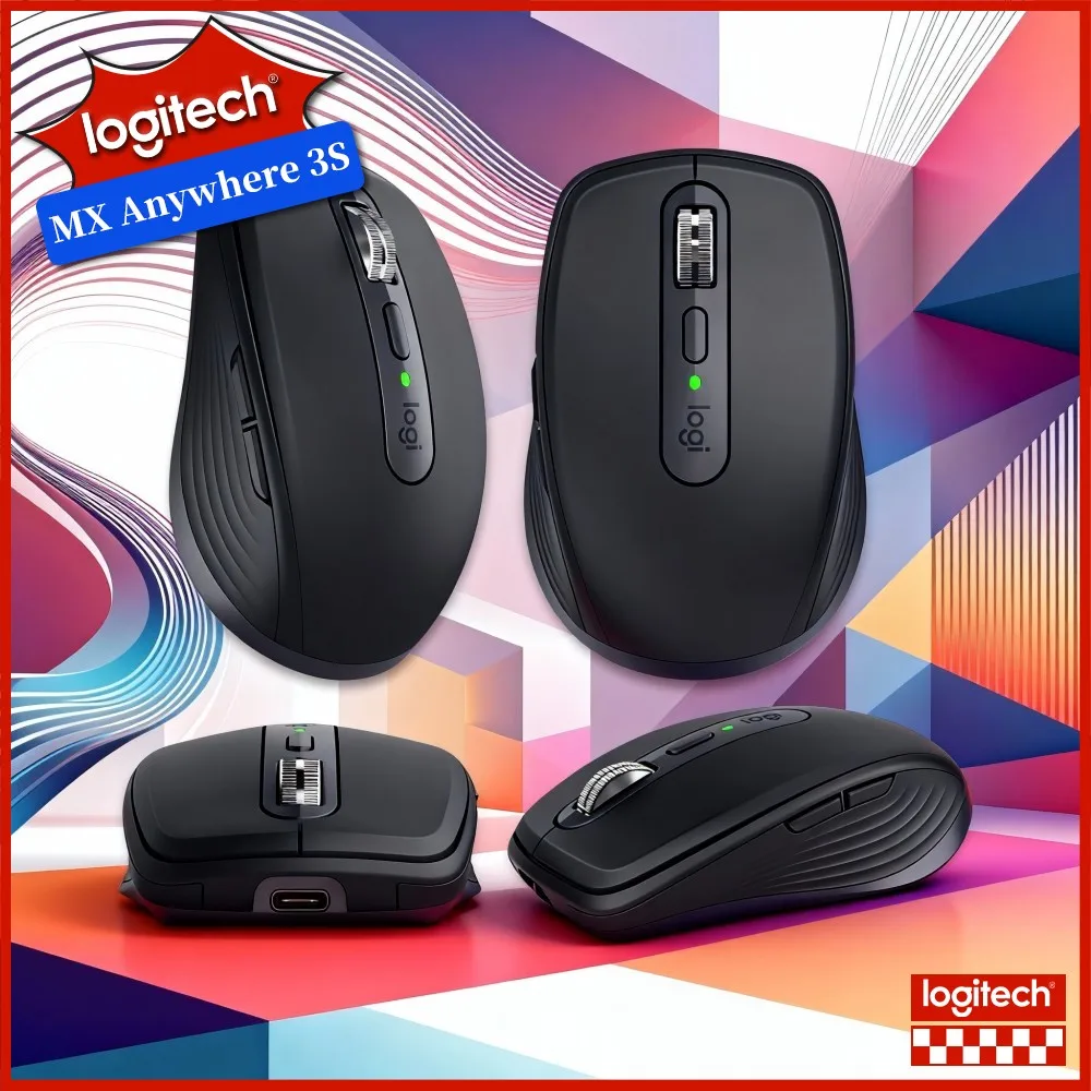 Logitech MX Anywhere 3S Wireless Mouse - 8K DPI, Magspeed Scroll, Quiet Clicks, 3-Device Connect, USB-C Charging
