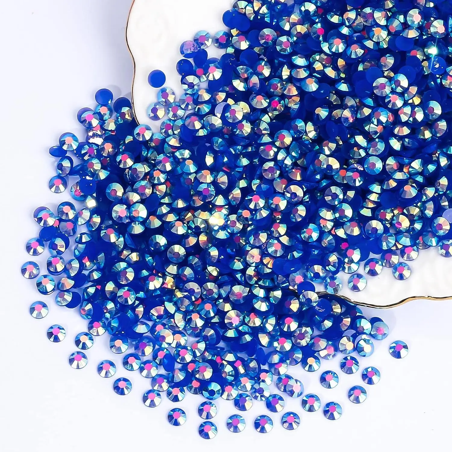 Blue 2-5mm Wholesale Resin Rhinestones for Clothing Decoration Non Hotfix Crystal Nail Art Flatback Jelly Rhinestone Accessories