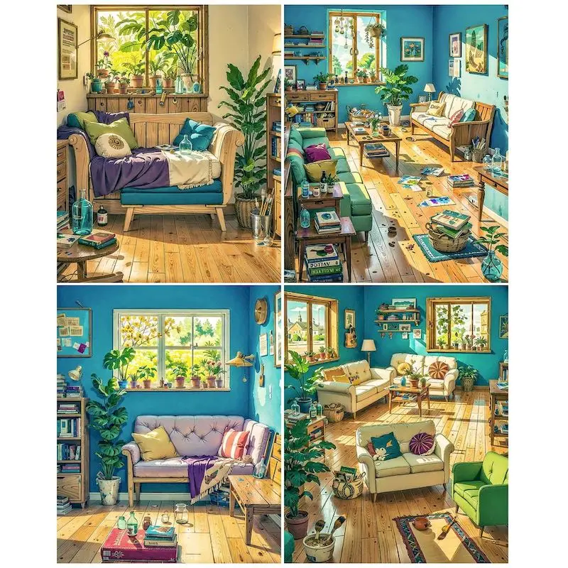 

SDOYUNO Frame Diy Painting By Numbers Indoor Household Kits For Adults Children Landscape Paint Home Wall Art Craft Gifts