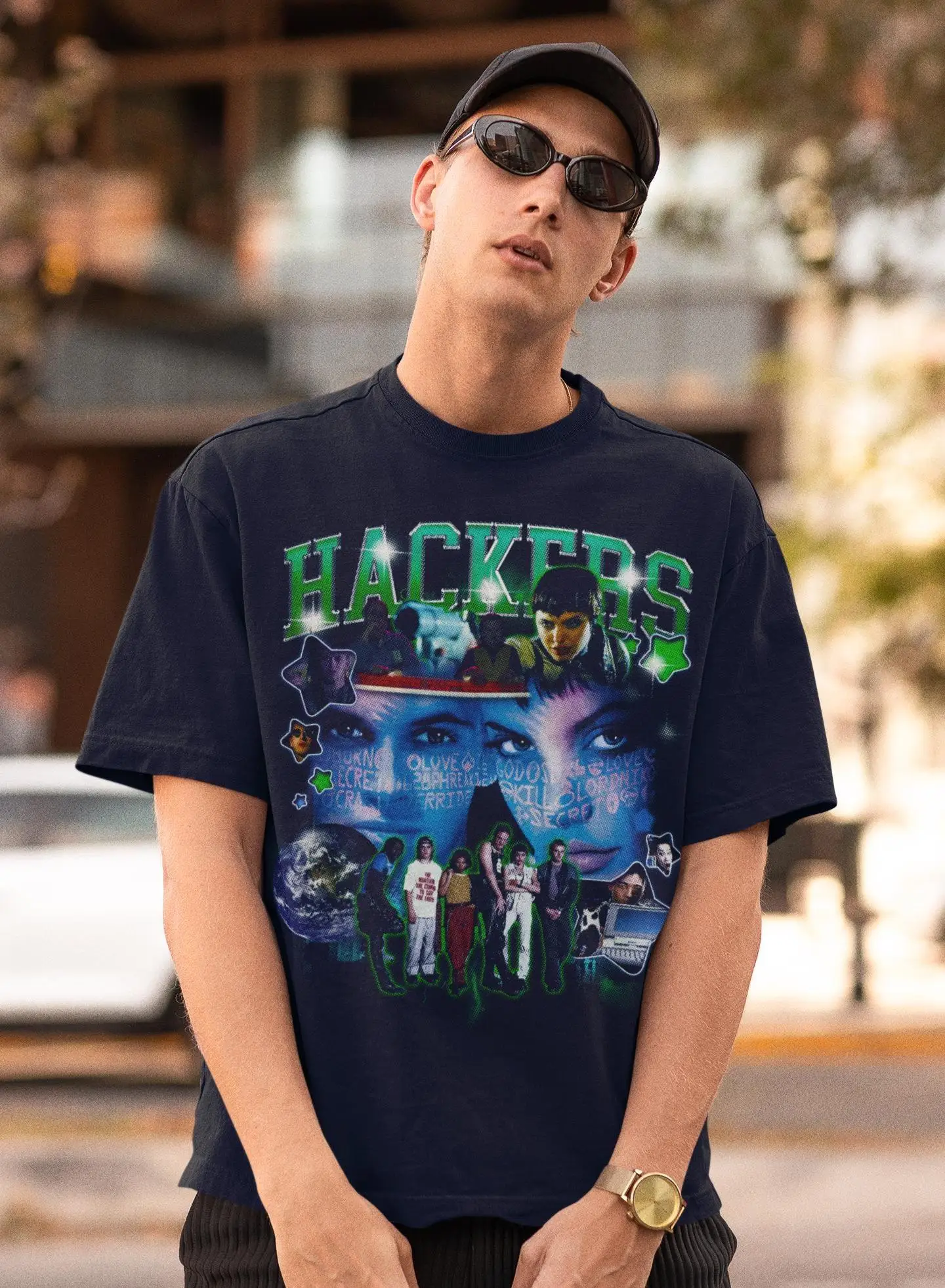 1995 هاكر تي شيرت ريترو فيلم تي شيرت أنجلينا جولي 90s ريترو القطن الخالص للجنسين تي شيرت harajuku المتضخم تي شيرت