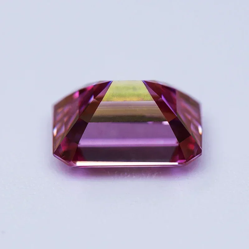 Moissanite Gemstone Sakura Pink Color Emerald Cut Lab Grown Diamond Woman Advanced Jewelry Making Materials With