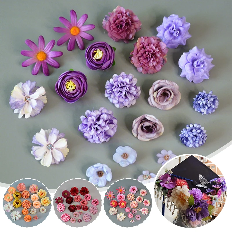 

20Pcs Mixed Artificial Flowers Silk Rose Fake Flowers for Home Room Wedding Decoration DIY Craft Garland Bouquet Accessory