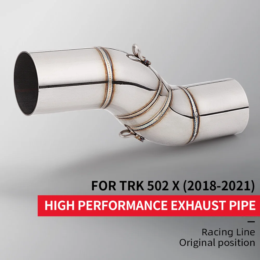 

Slip-on Motorcycle Exhaust Stainless Steel Middle link Pipe 51mm Interface Connect Muffler For TRK 502X TRK502X trk 552X TRK552X