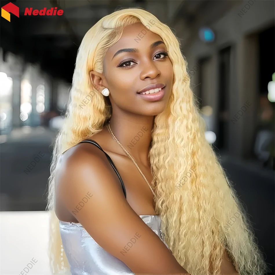 

Cheap new 613 Colored Curly 13x6 Lace Front Neddie Preplucked Free Wigs 100% Human Hair Long Lace Frontal Wig On Sale Clearance