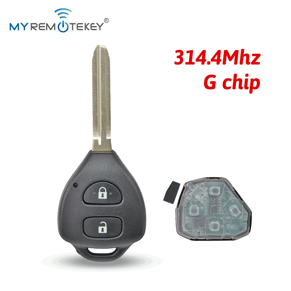 MYREMOTEKEY Brand New Remote Key TOY43 Key Blade 2 Button 314.4MHz For Toyota 2006-2011 Hilux Vigo with G Chip Car Key