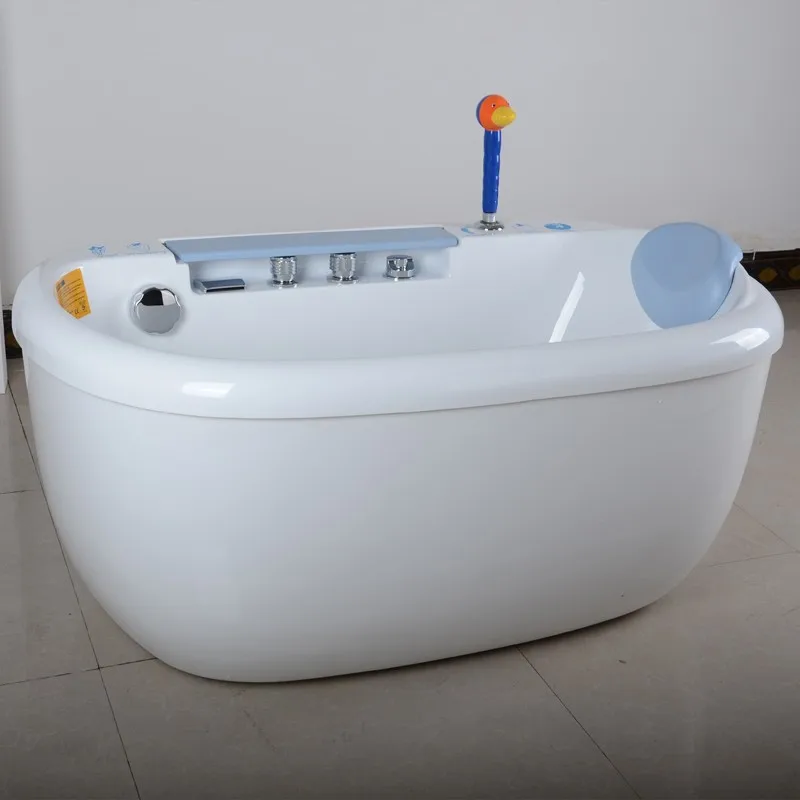 &c Red Freestanding Modern Baby Massage Bathtub with Thermostat System Acrylic Material Capacity for Hotel Use