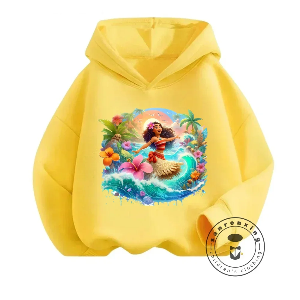 Trending Disney Moana Character Sweatshirts for Boys and Girls Affordable Autumn Wear Kawaii Designs Loose Casual Playful Tops