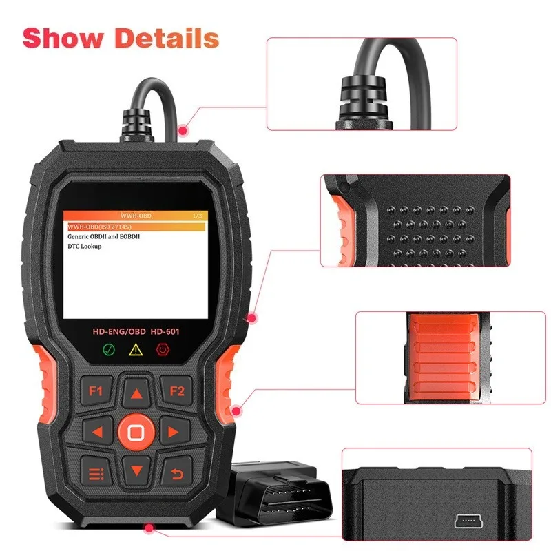 Heavy Duty 24V Truck Engine Diagnostic Scanner Diesel Engine Tester Overseas Version OBD Fault Code Reader Commercial
