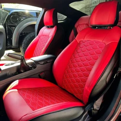 Custom Car Seat Cover for 2015-2024 Mustang Premium Artificial Leather Full Coverage for 2015-2022 Ford Mustang Convertible