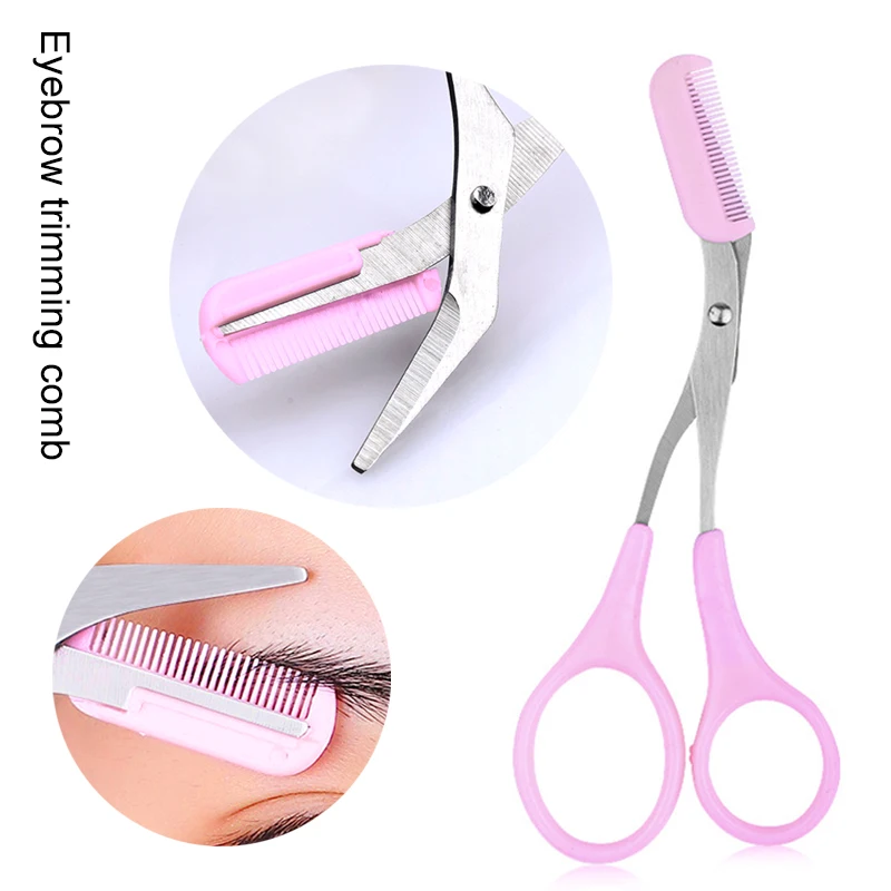 Aço inoxidável Maquiagem Sobrancelha Trimmer, Sobrancelha Board Set, Sobrancelha Scissors, Lápis Preto, Produtos de beleza, 14Pcs