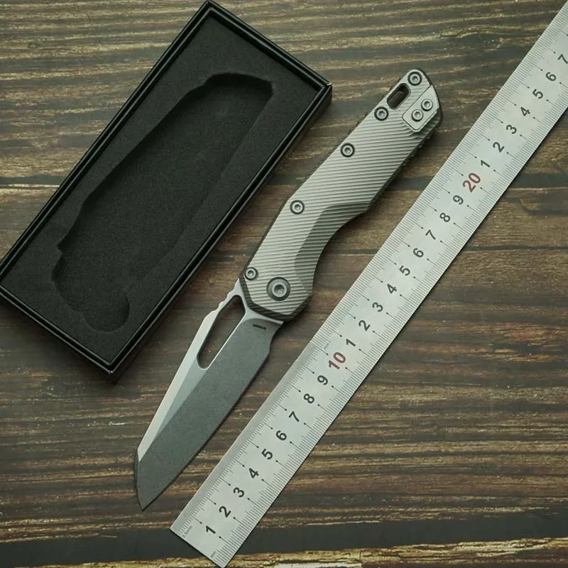 

2025 New MSI Titanium Handle Deep Carry Ball Bearing Mark M390MK Hunt Survival Tactical EDC Tool Folding Camping Pocket Knife
