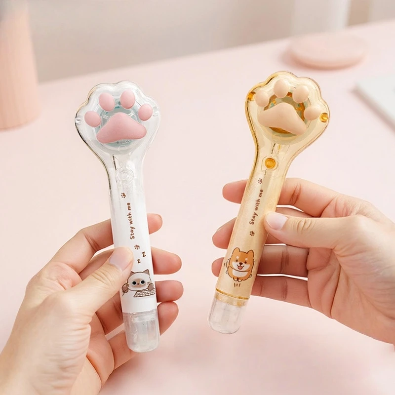 1/4pcs Cat Claw Glue Tape Pen Type Transparant Kitties Paw Dots Double Sided Tape Adhesive Glue DIY Journal School Office A3171