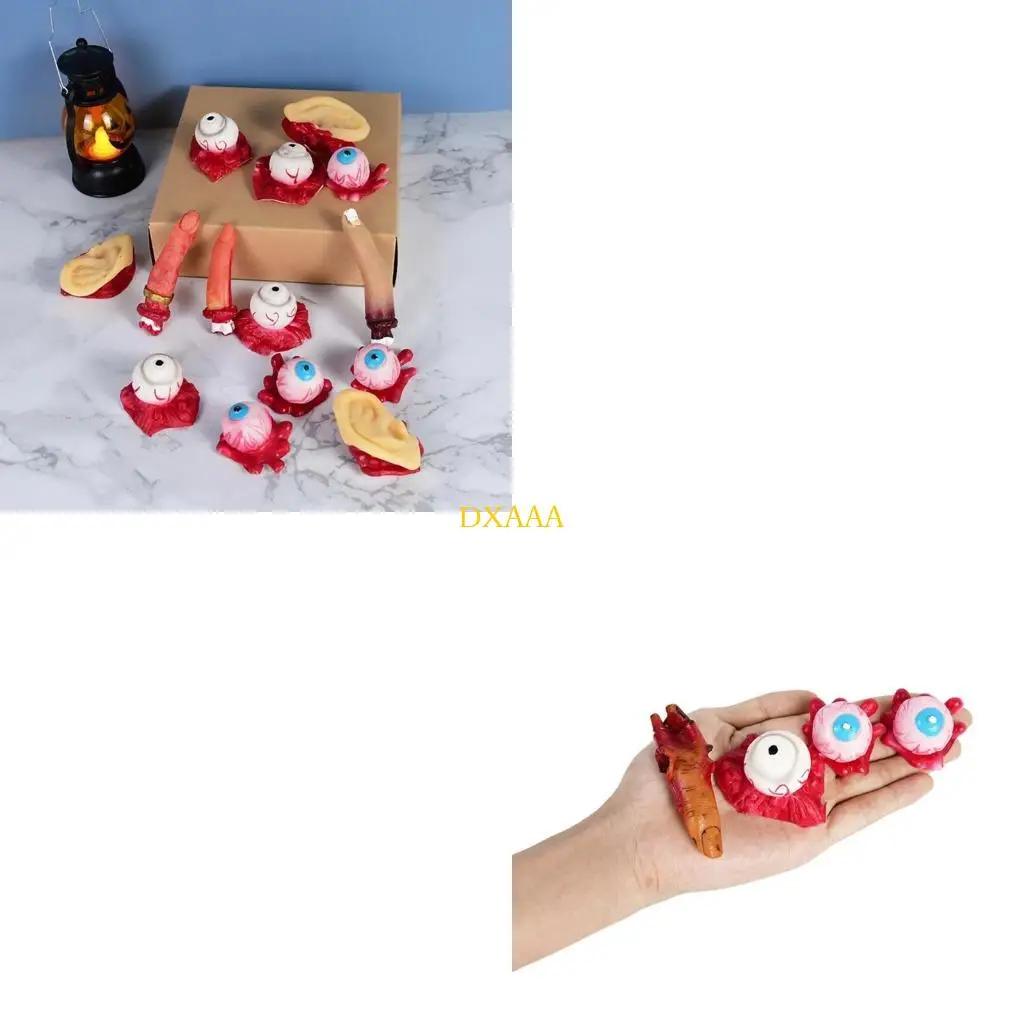 DXAA Bloody Human Organs Fake Severed Ears Dead Body Parts Horror Props