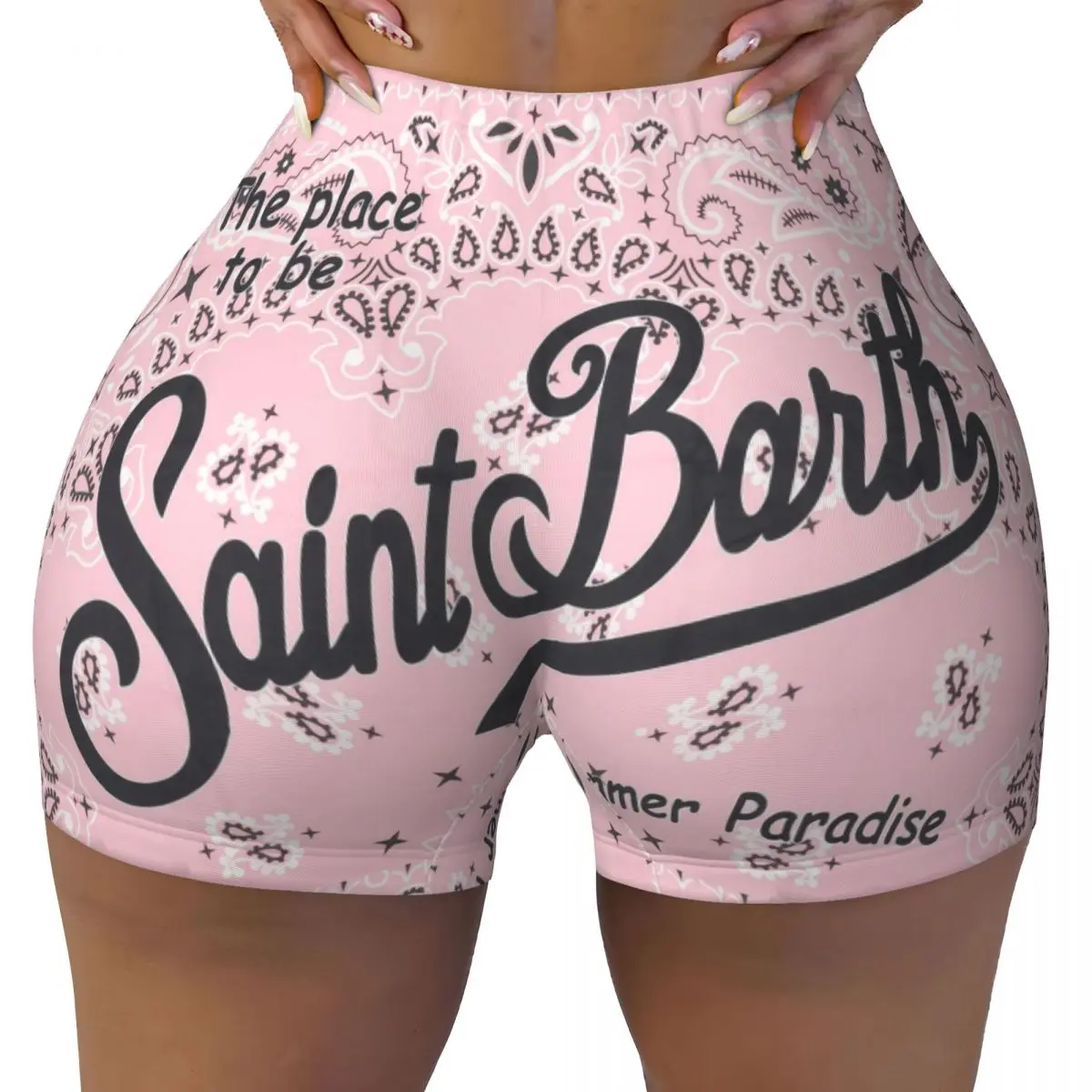 

Пользовательские шорты Saints Barths для бега, волейбола и тренировок для женщин, спортивные шорты для занятий йогой в тренажерном зале