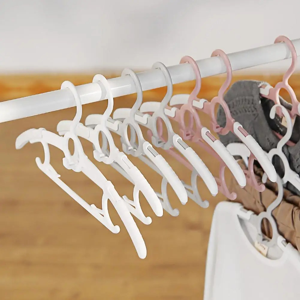 10Pcs Clothes Hanger Plastic Non-Slip Baby Closet Hangers Space-Saving Extendable Toddler Clothes Hanger Household Hangers