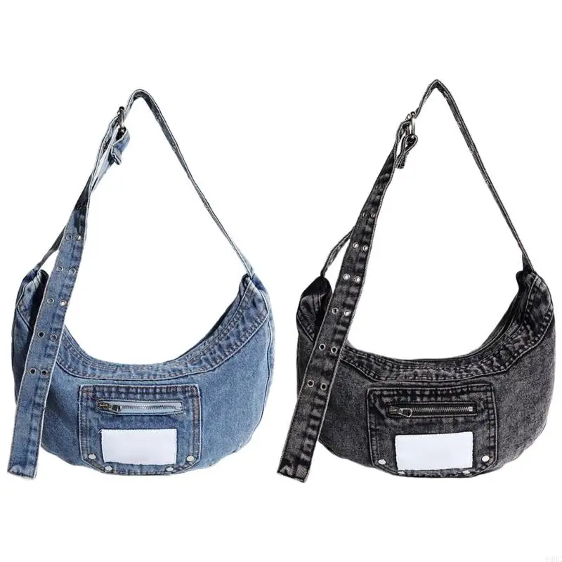 

63HC Trendy Jeans Crossbody Purse with Spacious Pockets Shoulder Bag for Women