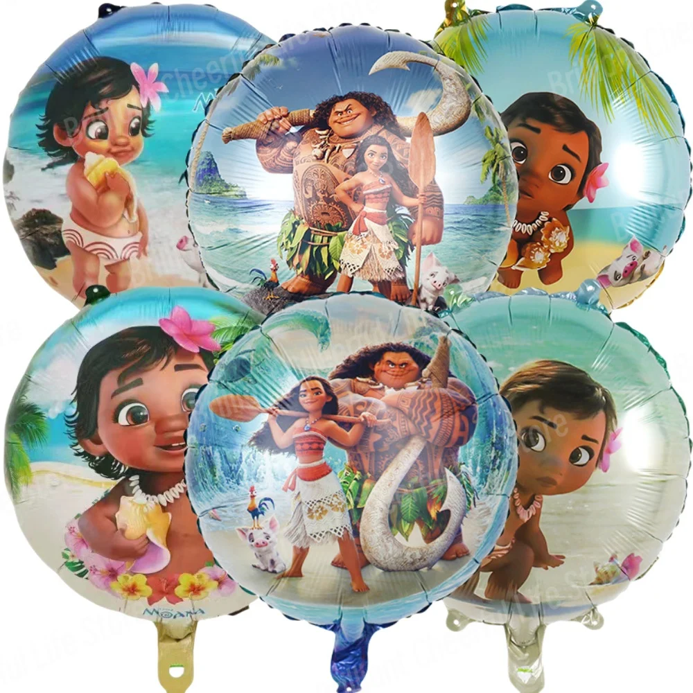 6pcs Disney Moana Party Balloons 18inch Foil Balloon set Baby Shower Birthday Party Decorations Kids Toy Gifts