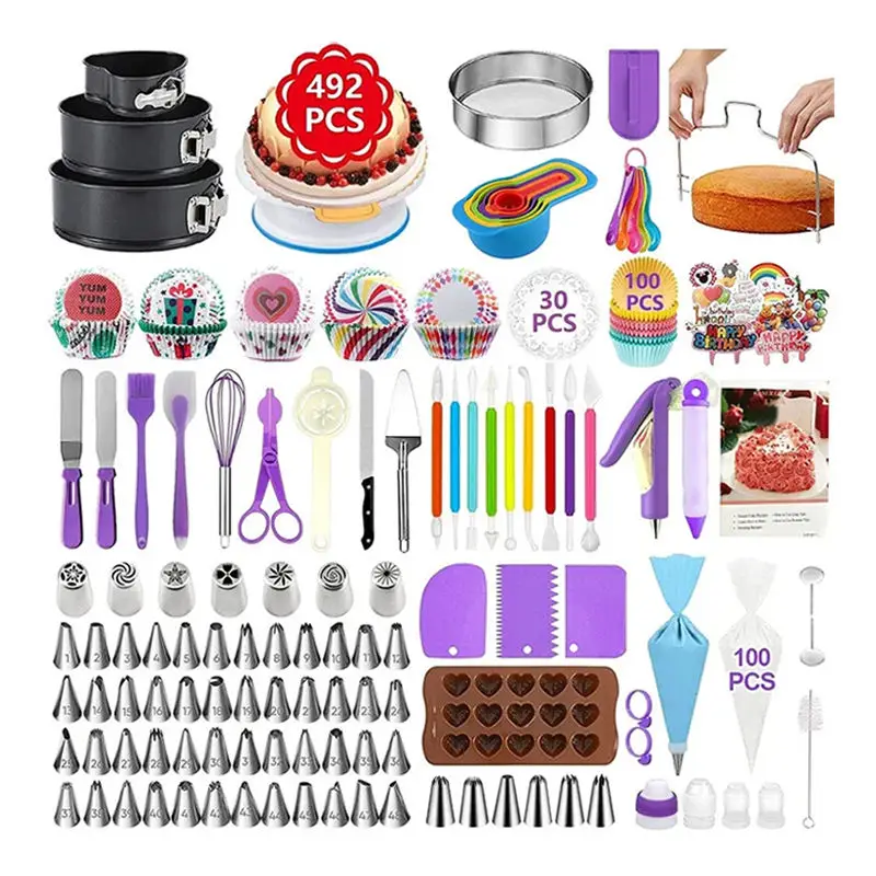

Baking Pastry Tools Best Seller Set 492 Piece Cake Frosting Cupcake Frosting Decoration Set Home Cake Tool Kit