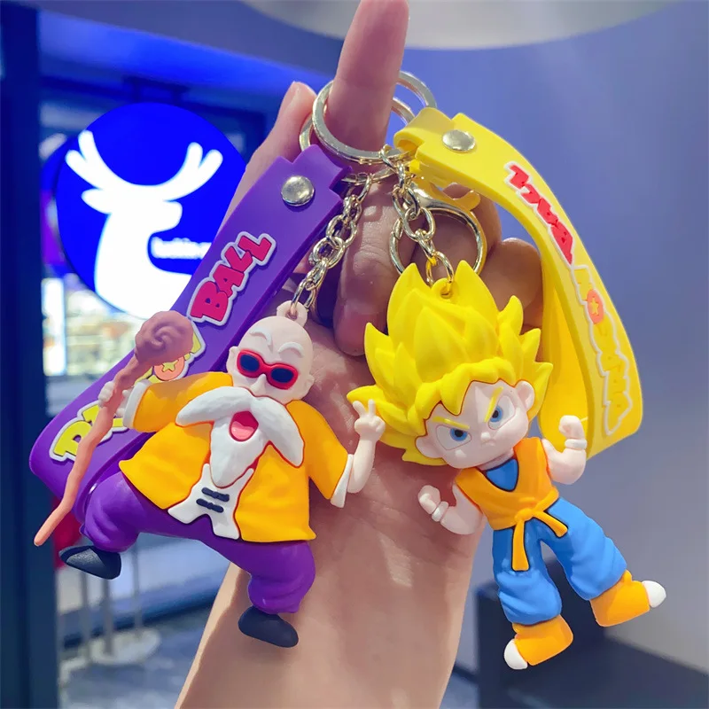 Wholesale Anime Keychain Dragon Ball Figure Toys Son Goku Vegeta Piccolo Action Figures Toy Pvc Car Keyring for Bag Pendant Gift