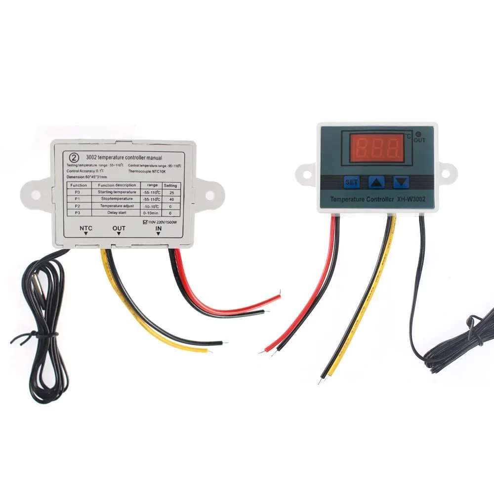 Termostato digitale per microcomputer XH-W3002, interruttore di controllo della temperatura, display digitale del regolatore di temperatura