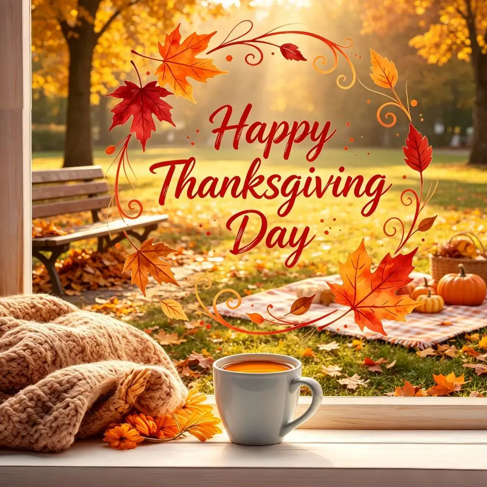 Autumn Maple Leaf Decals Thanksgiving Window Clings Set Autumn Maple Leaf Wreath Decals Removable Static for Holiday for Home