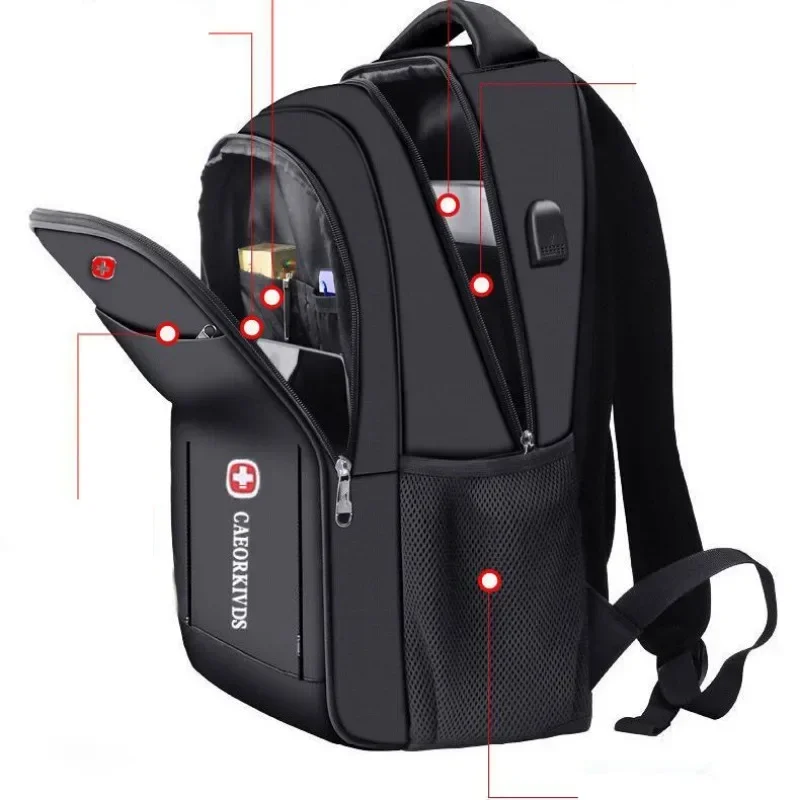 2024 New Men Backpack Business Unisex Computer Travel Bag Leisure Large Capacity Schoolbag Junior High School Black Laptop Bags