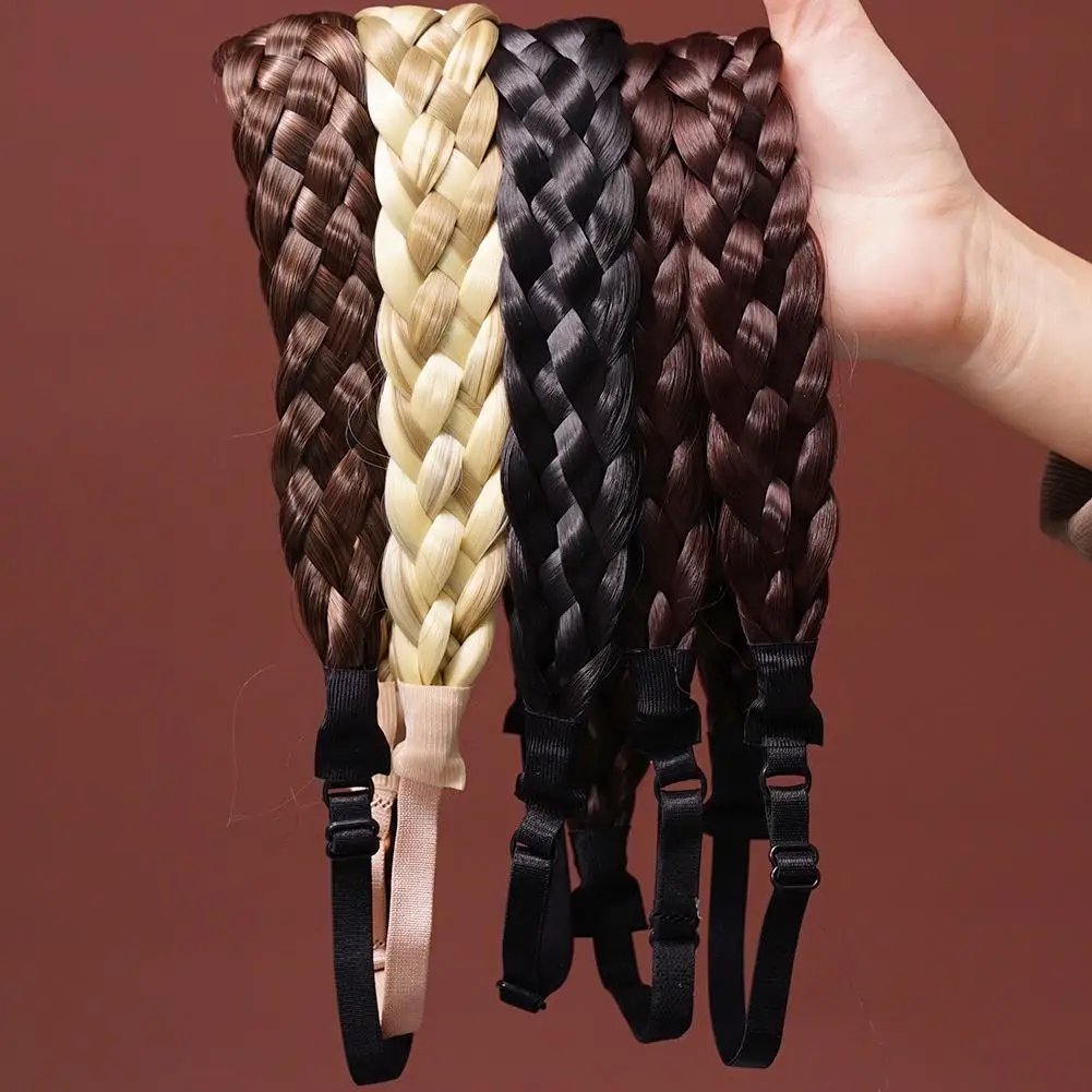 Synthetic Wig Twist Hair Band Boho Locks Wig Headband Women Boho Plait Braid Hair Band Headbands For Hair Woman Accessories