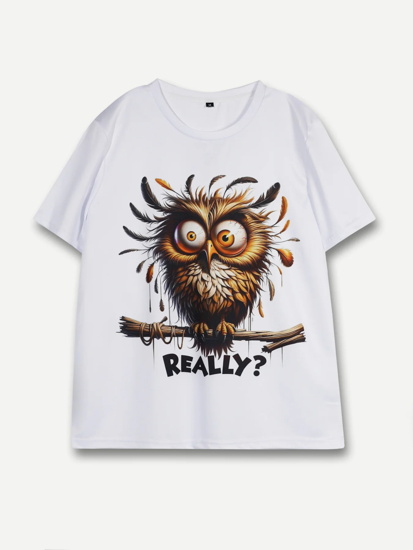 Summer Men's T-Shirt Funny Owl Graphic Print Casual Round Neck Short Sleeve T-Shirts Street Fashion Tops Male Oversized Clothing