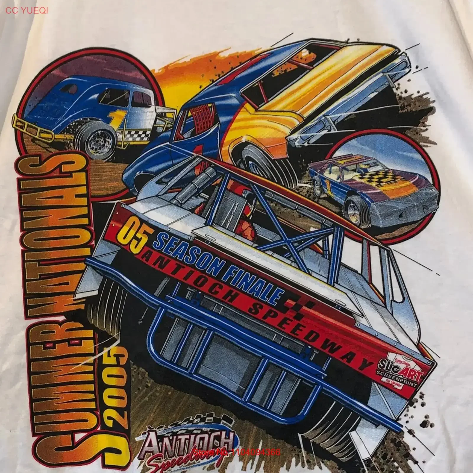 ANTIOCH SPEEDWAY SUMMER NATIONALS 2XL SHIRT vintage Washed Versatile fashion designer clothes Unisex Slightly Stretched