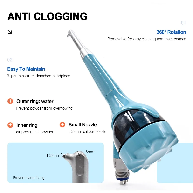 JUMTOP Dental Air Prophy Sandblasting Gun Teeth Whitening Spray Polisher