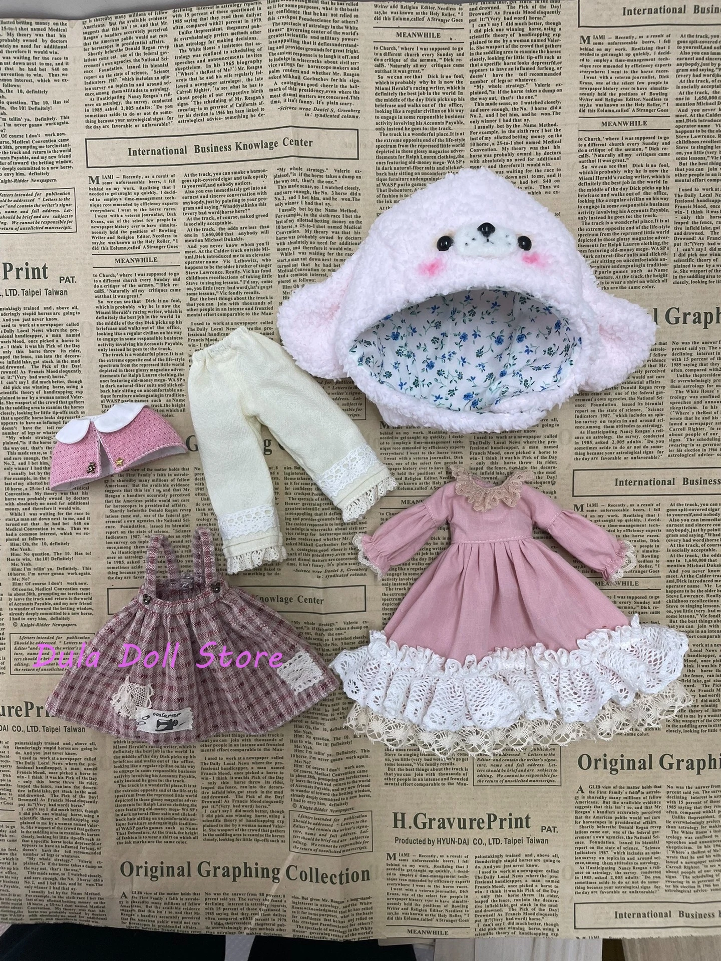 

Комплект одежды для куклы 2026 Dula: нежно-розовый милый наряд с накидкой в виде овечки для кукол Blythe ob24, ob22, ICY, JerryB, 1/6. Аксессуары для кукол.