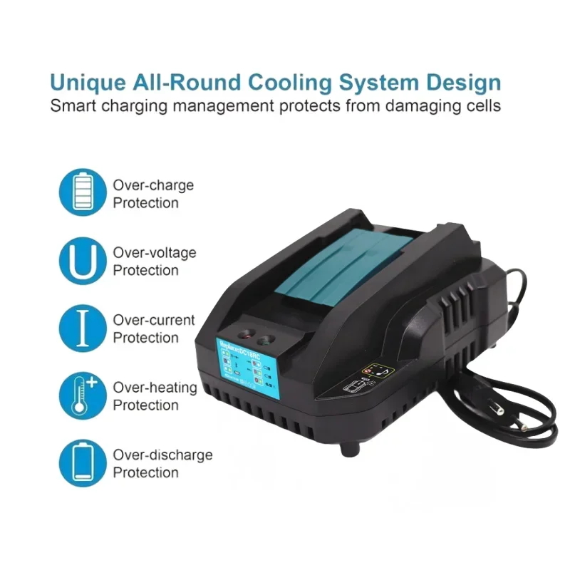 Li-ion 3A Battery Charger for Makita 18V 14.4V BL1860 BL1850 BL1840 BL1830 BL1820 BL1415 BL1440 DC18RC Replace Lithium Converter