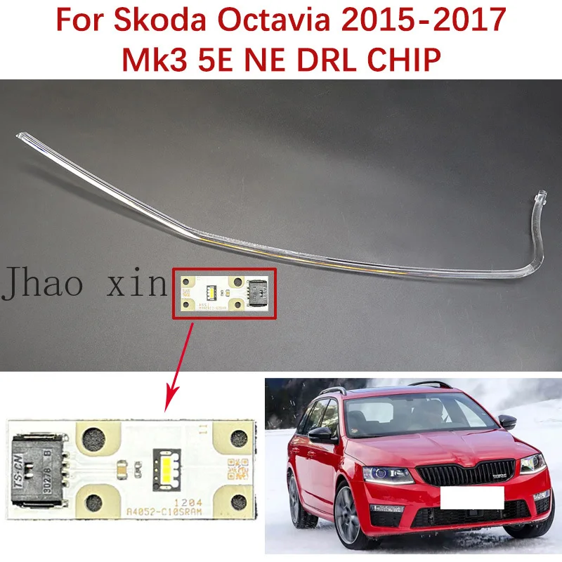 White Light For Skoda Octavia Headlamp DRL CHIP Light Guide Strip 2015-2017 Mk3 5E NE RS Ballast Angel Eye LED Module Chip Board