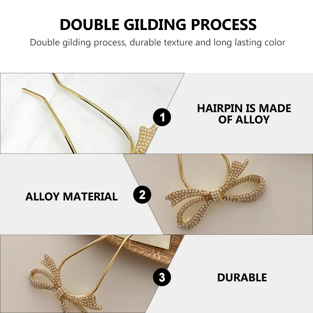 

Pearl Hairpin Elegant Wedding Hairpins Zinc Alloy Bridal Wedding Hairpins Decorative Pearl Toppers For Hairstyles
