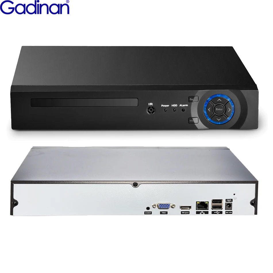 Gadinan H.265+ CCTV NVR 32CH 4K 5MP NVR P2P Cloud Support 2HDD MAX 8TB 32Ch Security NVR Network Video Support Wifi 3G