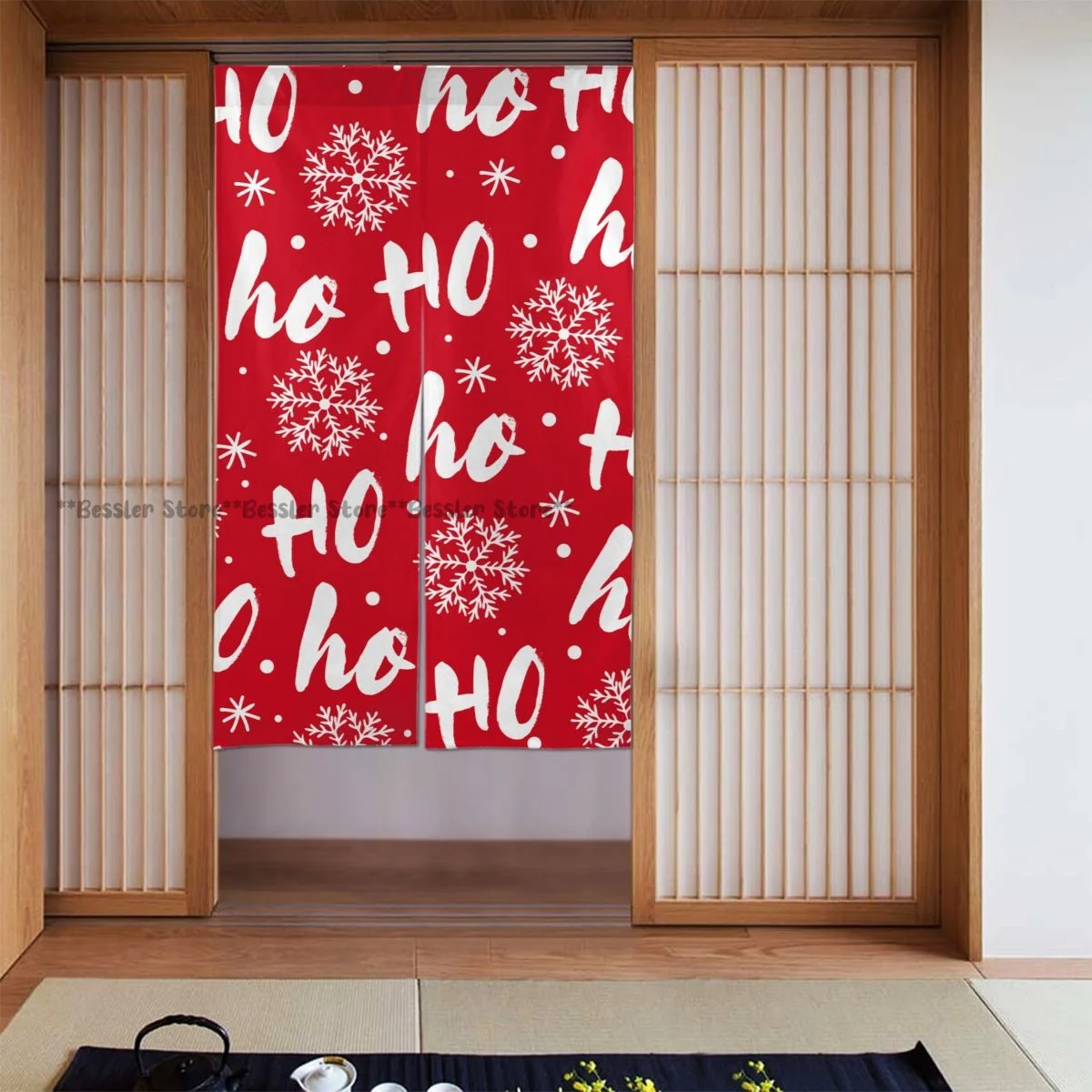 Door Curtains Santa Claus Laugh Room Partitions Home Deocration