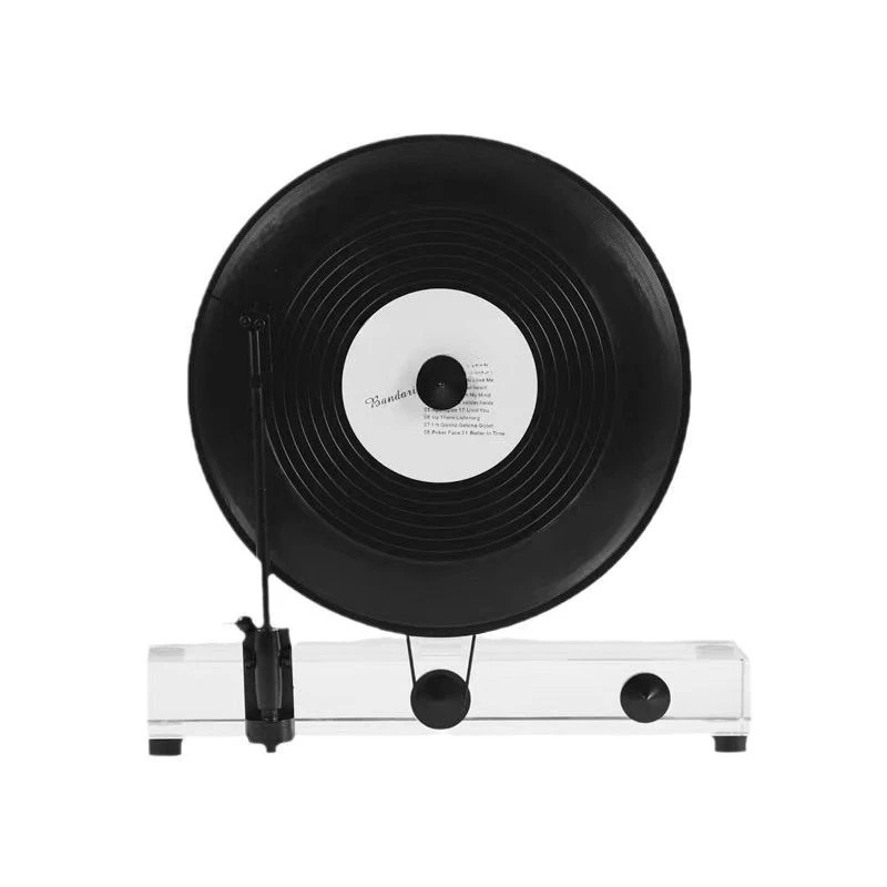 

Retro vinyl crystal record player ornament, hotel clubhouse model room study ornament