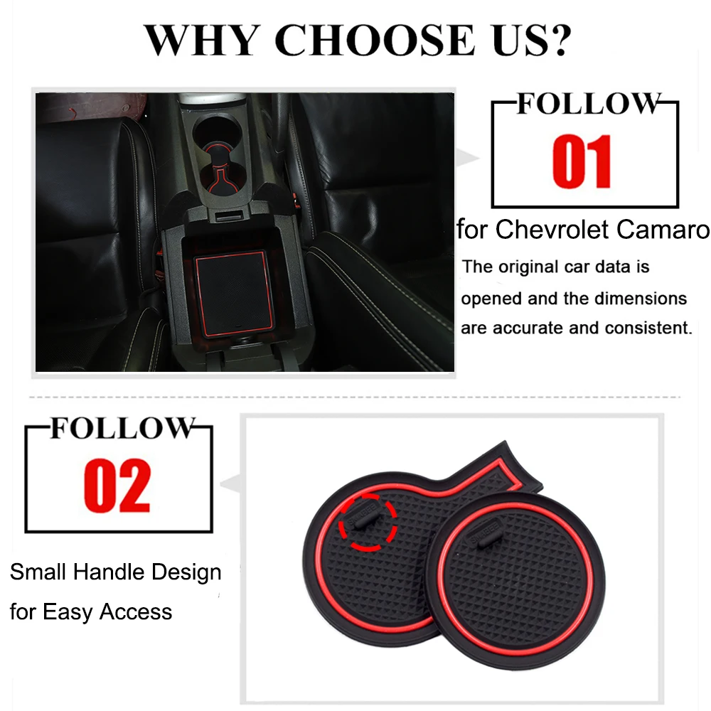 Car Door Slot Mat for Chevrolet Camaro 2017 2018 2019 2020 2024 2022 2023 Gate Groove Mats Anti-Slip Pad Interior Accessories