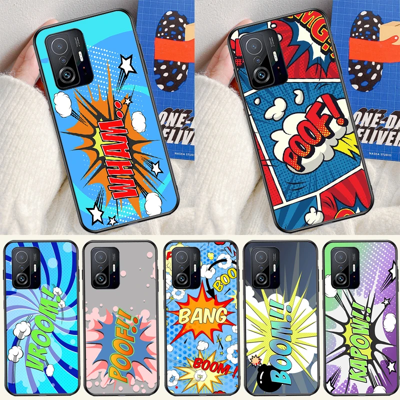 Comic  Speech Bubbles Boom Case For POCO F5 Pro F3 F4 X4 GT M5 X3 X5 Pro Back Cover For Xiaomi 13 Lite 12 X 11T 12T Pro