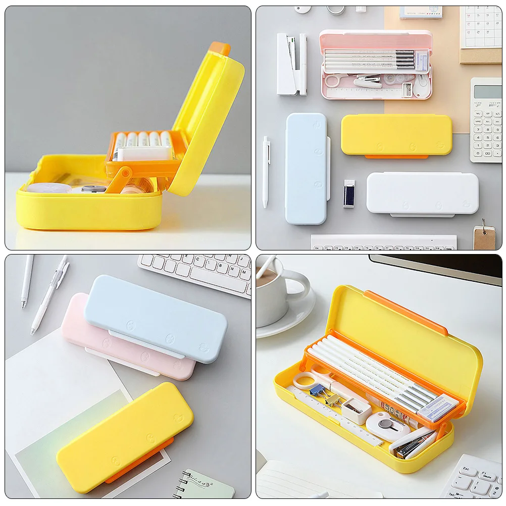 

2 Pcs Pencil Case Stationery Box Container 's Cases Portable Students Storage Men and Women