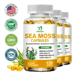 Organic Sea Moss Capsules, Irish Sea Moss, bladderwrack & Burdock Root