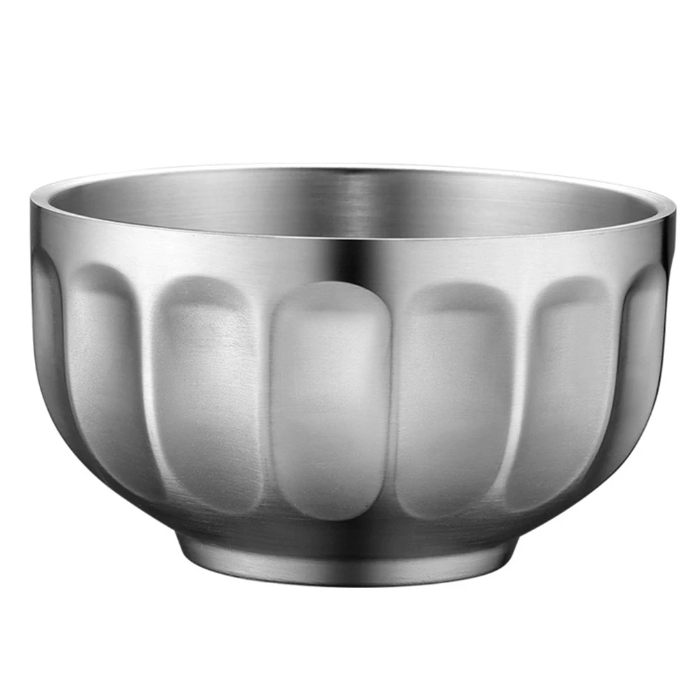 

Stainless Steel Double Layer Bowl Heat Resistant Insulated Soup Noodle Rice Food Serving Bowls Kitchen Dining Buffet Restaurant