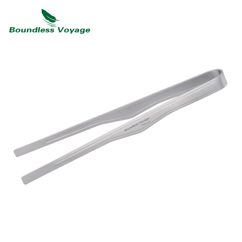 Boundless Voyage Titanium Multipurpose BBQ Tweezer Food Long Tongs Steak Clip Fire Poker Barbecue Buffet Restaurant Tool