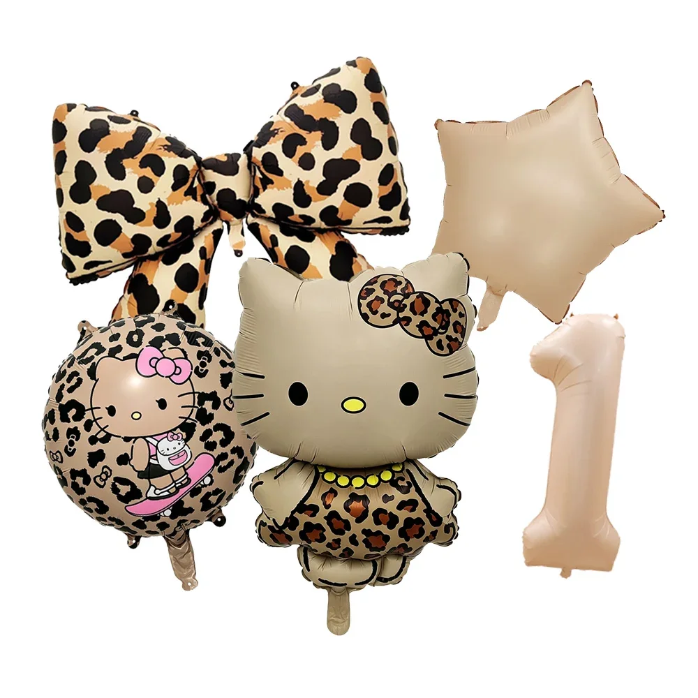 Cartoon Hello Kitty Themen-Tier-Zahlen-Folienballon-Set Kinder Geburtstag Konfetti Party Deko Zubehör Baby-Shower Spielzeug Geschenke – Detail 4